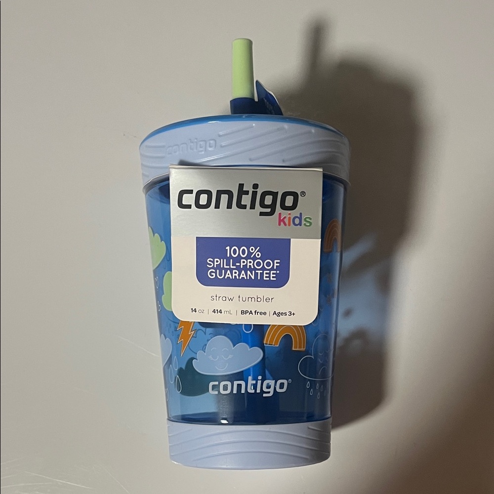 NEW Contigo Kids Blue Tumbler with Straw Spill Proof
